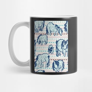 Fairisle Shetland Ponies - Blue Mug